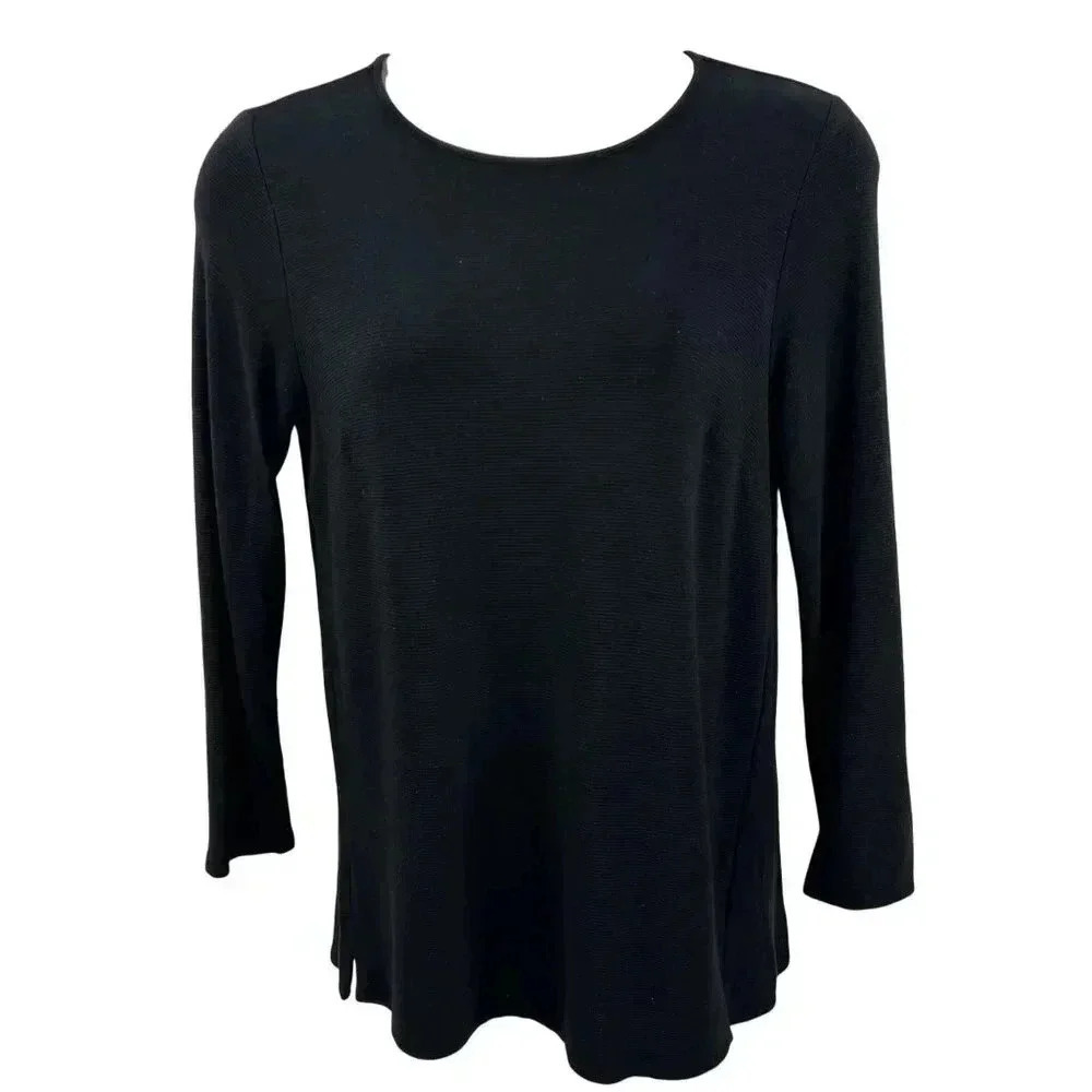 J. Jill Wearever Collection Womens M Ribbed Tunic Sweater Long Sleeve Minimalist